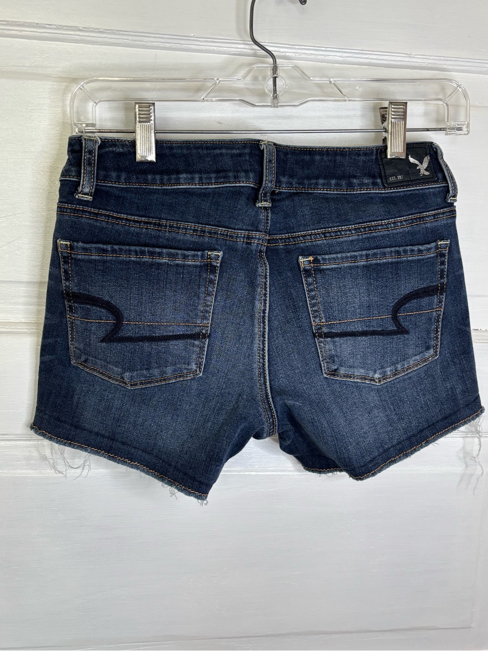 American Eagle Outfitters Dark Wash Shortie Jean Shorts - Picture 2 of 10